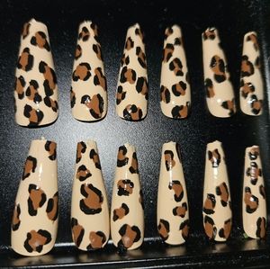 Cheetah Long Ballerina Nails